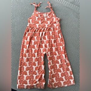 Kate Quinn Hydrangea Orange Flare Leg Jumpsuit